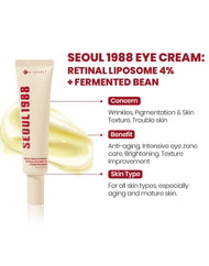 K-SECRET SEOUL 1988 Eye Cream : Retinal Liposome 4% + Fermented Bean